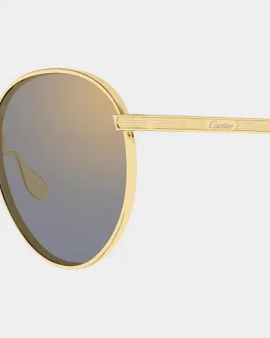 Cartier Men's Signature C de Round Titanium Sunglasses | Thumbnail 3