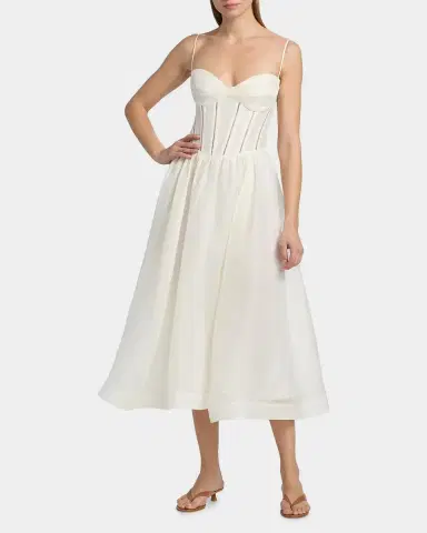 Zimmermann Luna Corset Midi Dress | Thumbnail 2