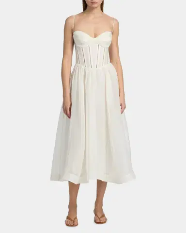 Zimmermann Luna Corset Midi Dress | Thumbnail 4