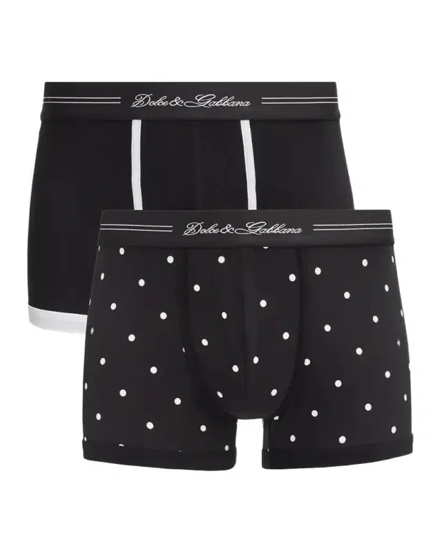 Men's Mixed Solid and Polka Dot 2-Pack Boxer Briefs