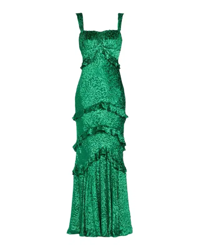 Saloni Chandra Floral Ruffled Gown