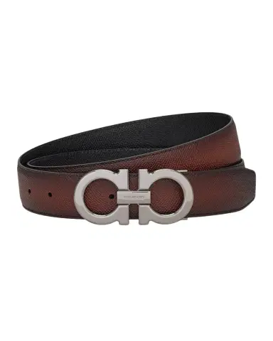 Ferragamo Men's Double Gancini Reversible Leather Belt | Thumbnail 1