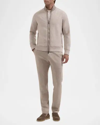 Bugatchi Men's Cotton-Wool Blend Zip-Up Cardigan | Thumbnail 2