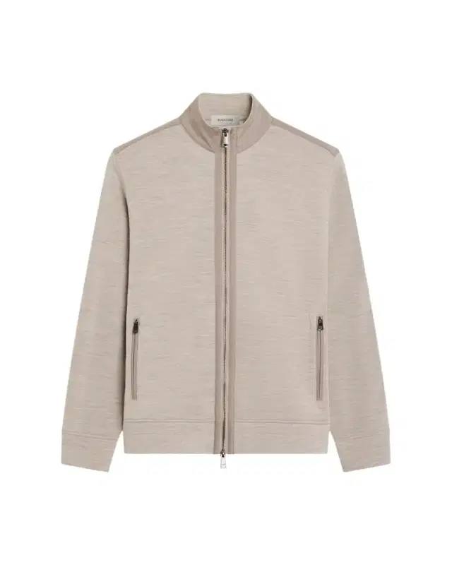 Bugatchi Men's Cotton-Wool Blend Zip-Up Cardigan