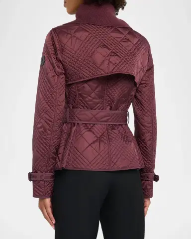 Burberry Abbeydale Micro Check Quilted Nylon Jacket | Thumbnail 3