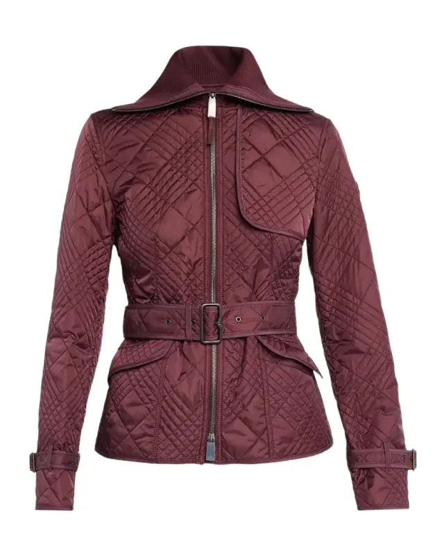 Burberry Abbeydale Micro Check Quilted Nylon Jacket