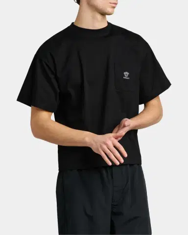 Versace Men's Embroidered-Medusa Jersey Pocket Crewneck T-Shirt | Thumbnail 6