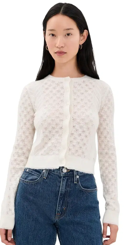 RE/DONE Emma Cardigan Vintage White