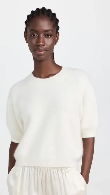 Lisa Yang Juniper Cashmere Sweater Cream Brushed | Thumbnail 2 Lisa Yang Juniper Cashmere Sweater Cream Brushed | Thumbnail 2