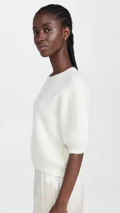 Lisa Yang Juniper Cashmere Sweater Cream Brushed | Thumbnail 4 Lisa Yang Juniper Cashmere Sweater Cream Brushed | Thumbnail 4