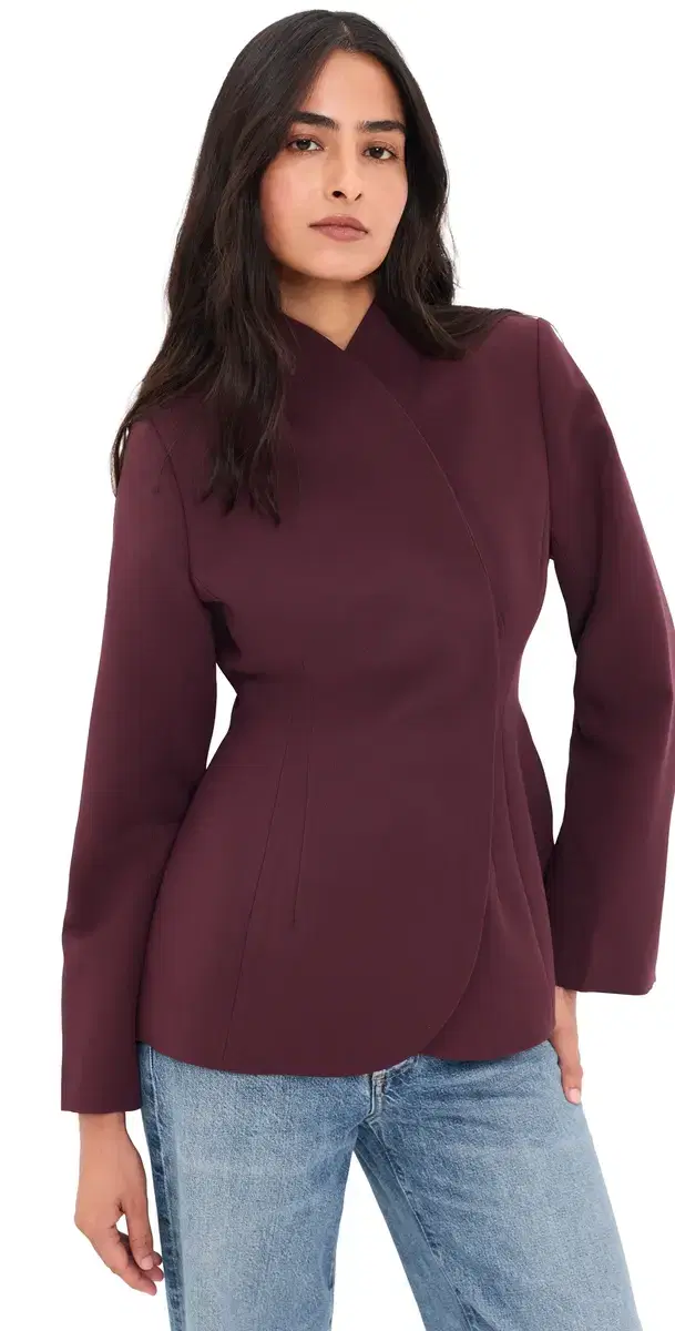 Daphne High Neck Jacket Plum