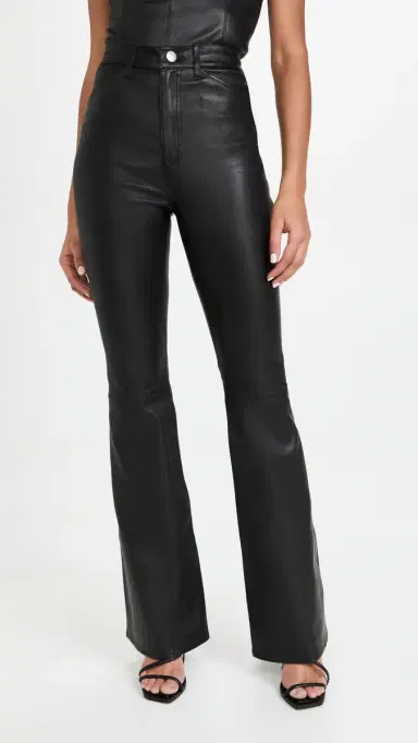 Sprwmn 5 Pocket Micro Flare eather Pants Black | Thumbnail 2 Sprwmn 5 Pocket Micro Flare eather Pants Black | Thumbnail 2