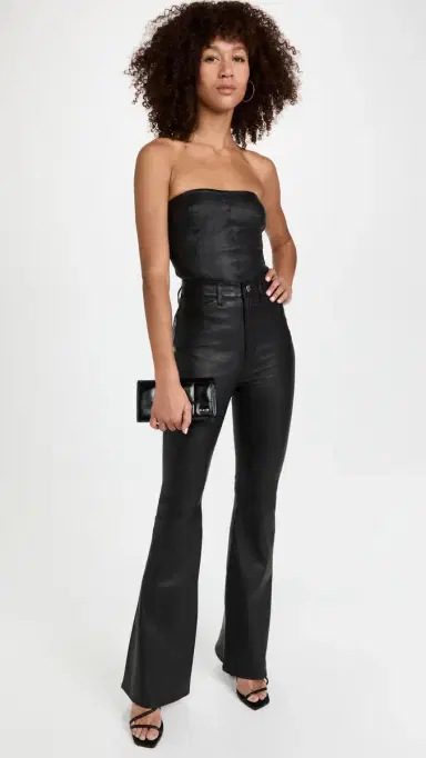 Sprwmn 5 Pocket Micro Flare eather Pants Black | Thumbnail 5 Sprwmn 5 Pocket Micro Flare eather Pants Black | Thumbnail 5