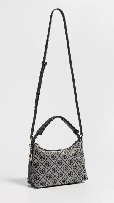 Tory Burch Mellow T Monogram Shoulder Bag Tory Navy One Size | Thumbnail 4 Tory Burch Mellow T Monogram Shoulder Bag Tory Navy One Size | Thumbnail 4