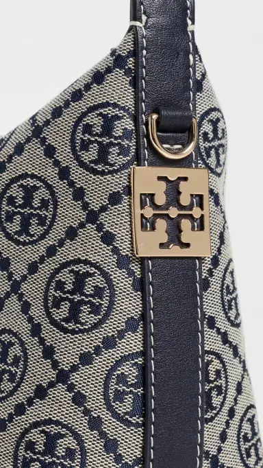 Tory Burch Mellow T Monogram Shoulder Bag Tory Navy One Size | Thumbnail 5 Tory Burch Mellow T Monogram Shoulder Bag Tory Navy One Size | Thumbnail 5