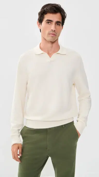 BOSS H-Lomarino Collared Sweater Off White | Thumbnail 2 BOSS H-Lomarino Collared Sweater Off White | Thumbnail 2