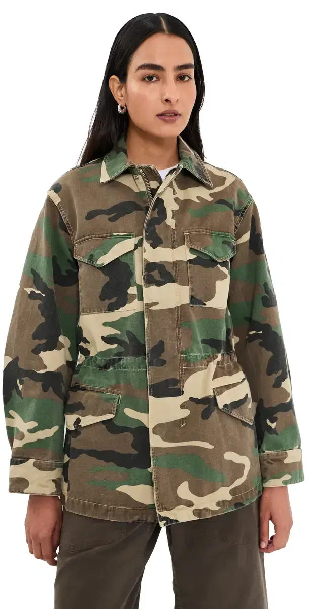Nili Lotan acha Jacket Khaki Overdyed Camo