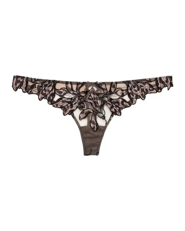 Fleur du Mal Lily Embroidered Hipster Thong