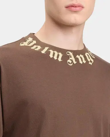 Palm Angels Men's Neck-Logo Crewneck T-Shirt | Thumbnail 5