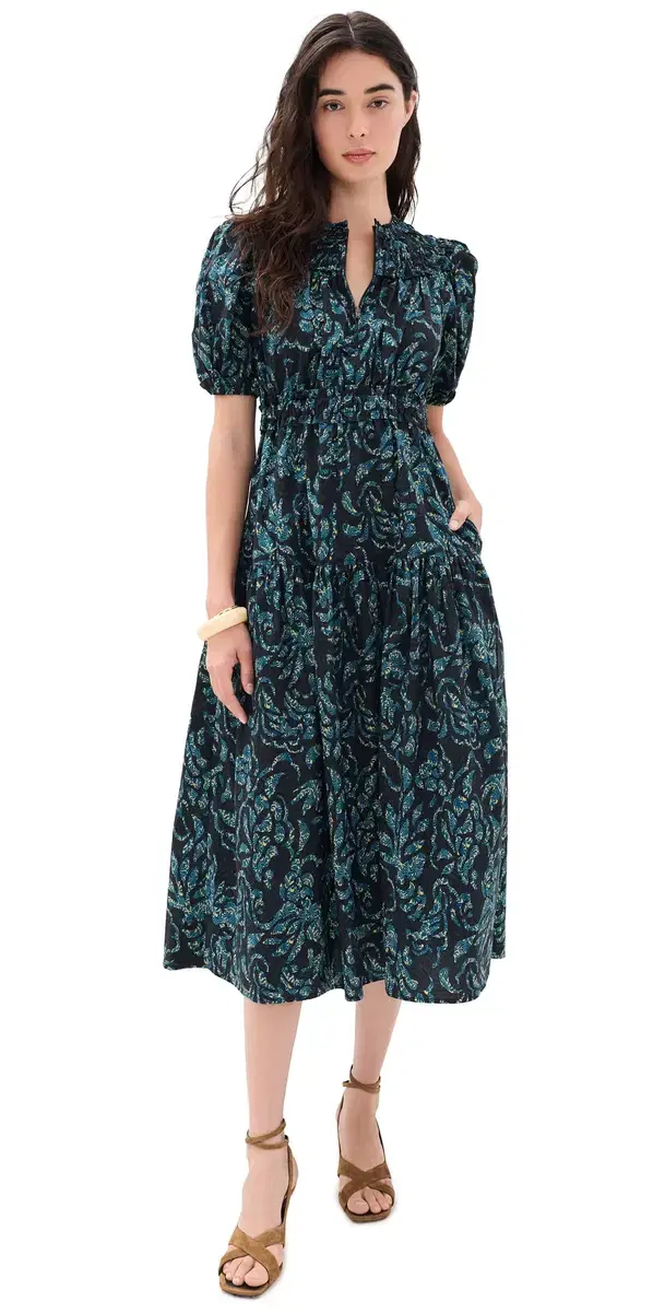 Ulla Johnson Othella Short Sleeve Cotton Dress
