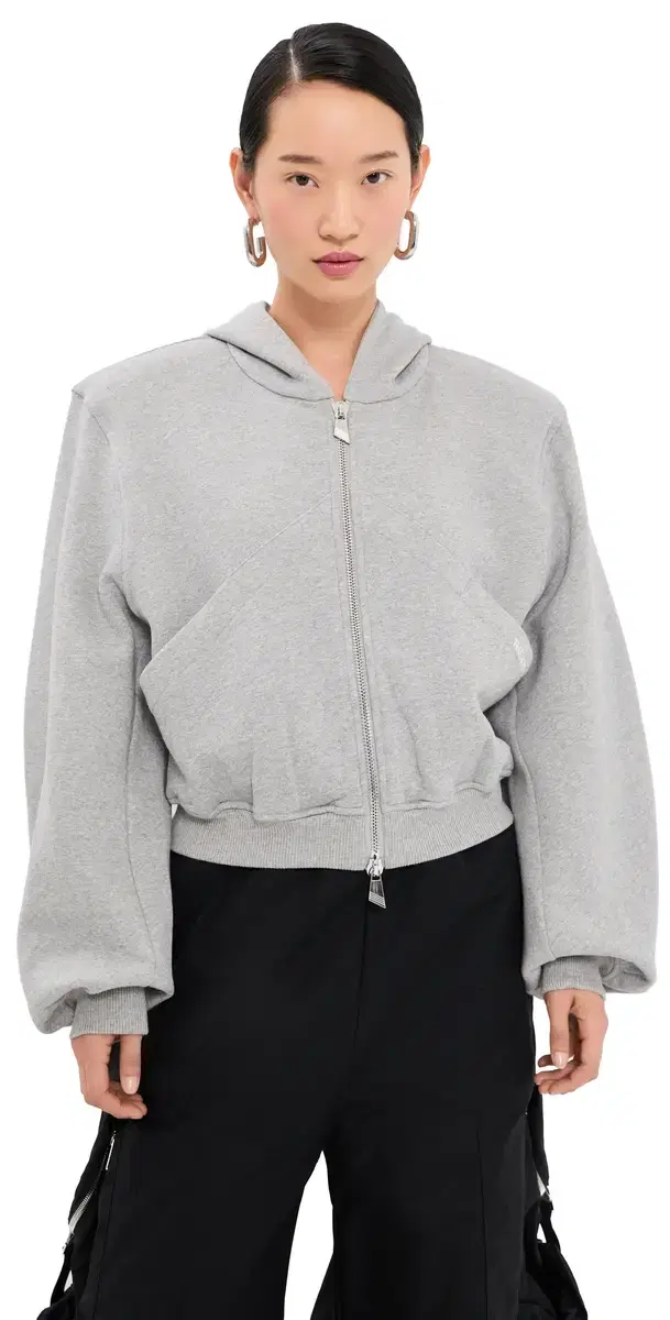 The Attico Fleece Sweatshirt Melange Grey