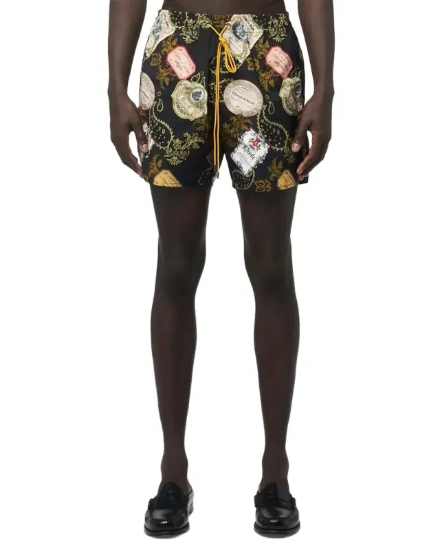 Rhude Men's Vin Bandana-Print Swim Trunks