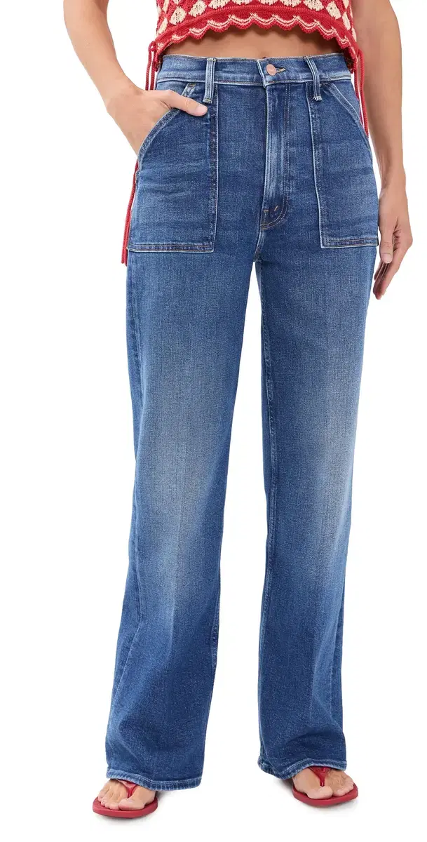 Mother Petite Lil Patch Maven Sneak Jeans