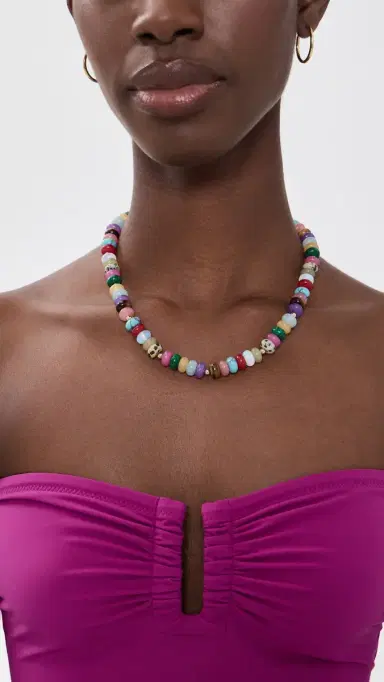 BaubleBar Aaliyah Semi-Precious Beaded Necklace Multi One Size | Thumbnail 3