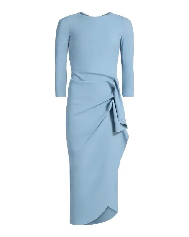 Chiara Boni La Petite Robe Wang Draped High-Low Midi Sheath Dress
