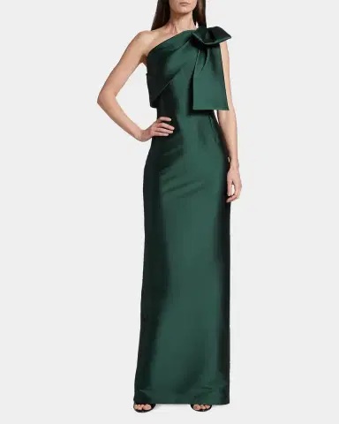 SACHIN BABI Bonnie One-Shoulder Satin Column Gown | Thumbnail 4