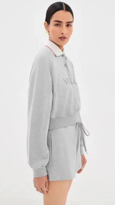 Versace Greca Collared Sweatshirt Grey Melange/White | Thumbnail 4 Versace Greca Collared Sweatshirt Grey Melange/White | Thumbnail 4
