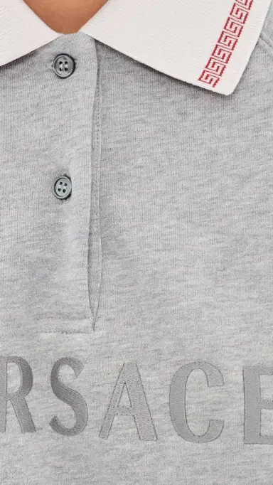 Versace Greca Collared Sweatshirt Grey Melange/White | Thumbnail 6 Versace Greca Collared Sweatshirt Grey Melange/White | Thumbnail 6