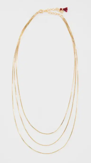 SHASHI Golden Line Necklace Gold One Size | Thumbnail 2