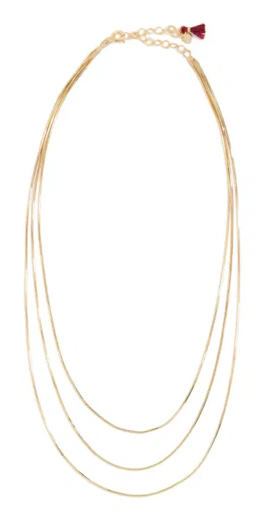 SHASHI Golden Line Necklace Gold One Size | Thumbnail 1