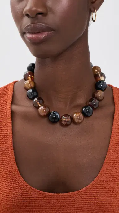 BaubleBar Jane Beaded Necklace Brown Multi One Size | Thumbnail 3