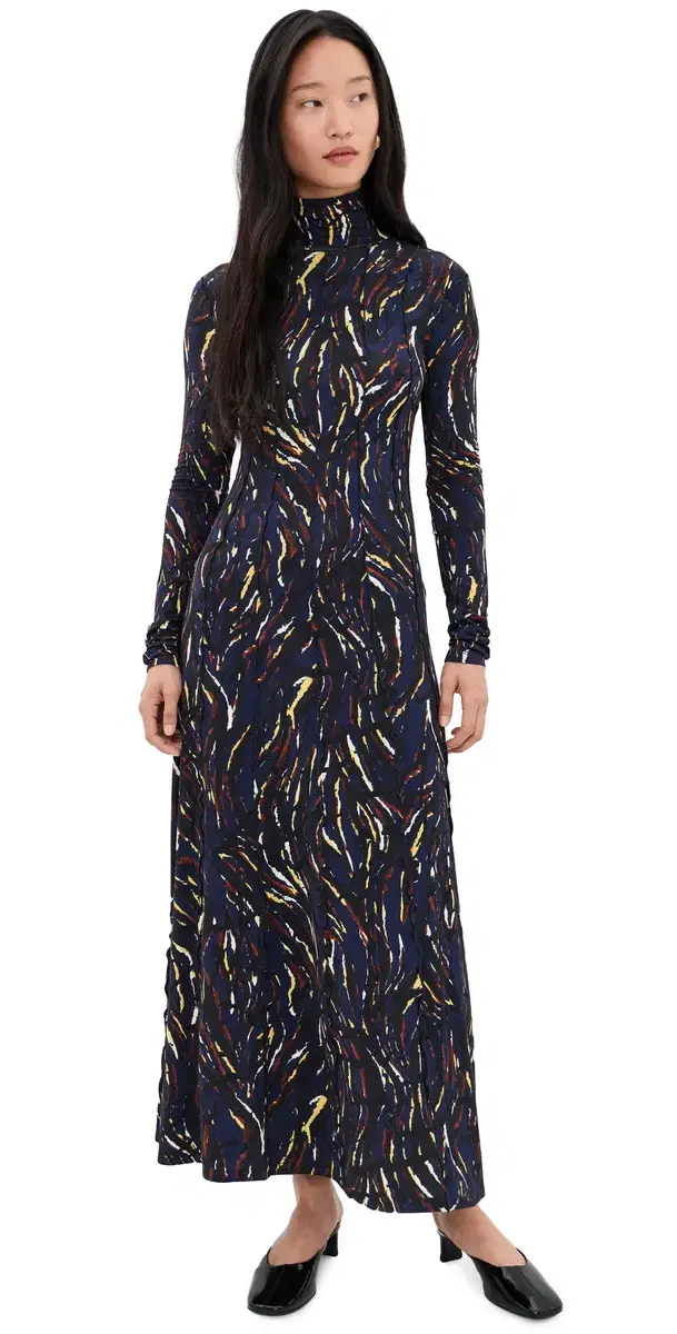 Proenza Schouler White Label abel Dress In Jersey Navy/Black ulti