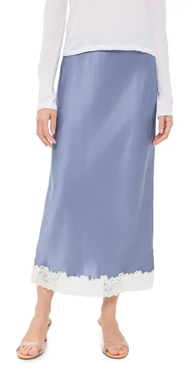 LoveShackFancy Janella Skirt Weathered Blue