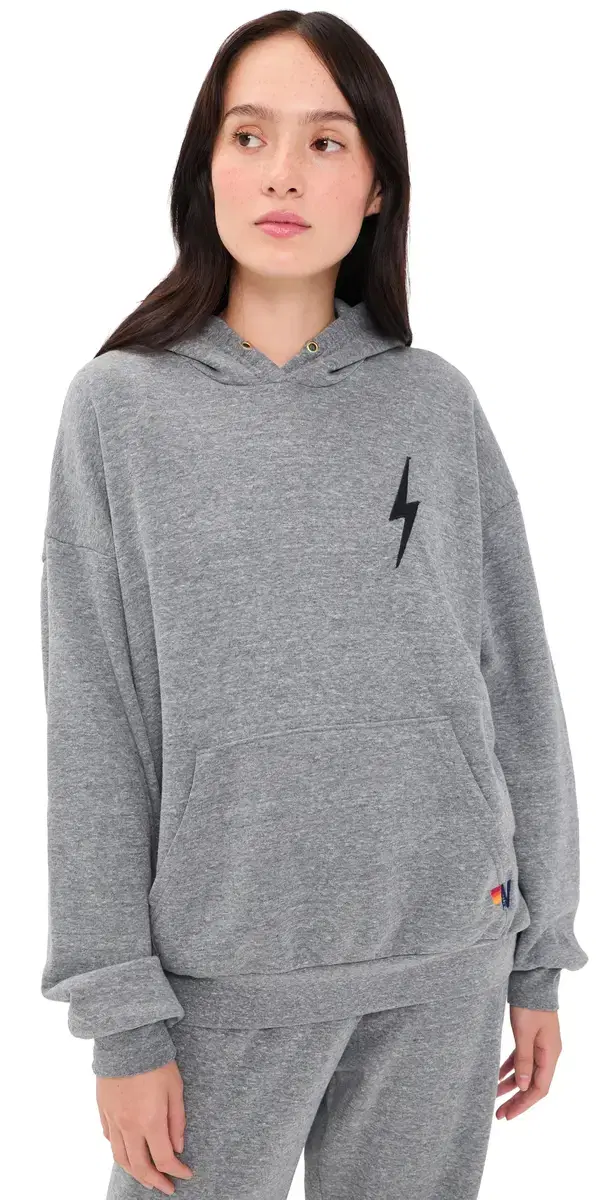 Aviator Nation Bolt titch Pullover Hoodie Heather Grey