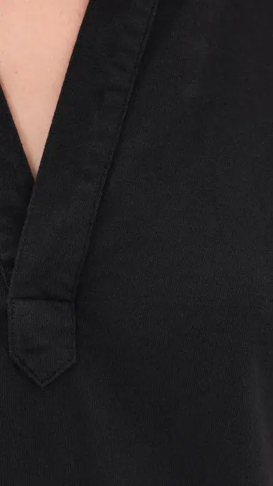 FRANK & EILEEN Emma Mini Henley Dress Black | Thumbnail 6