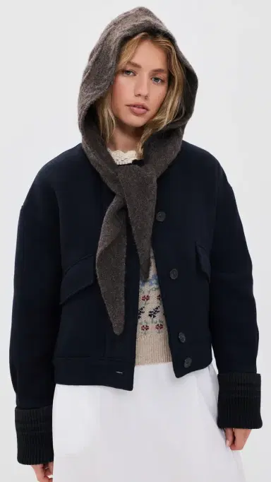 Sea Allen Cable Scarf Hat Charcoal One Size | Thumbnail 4
