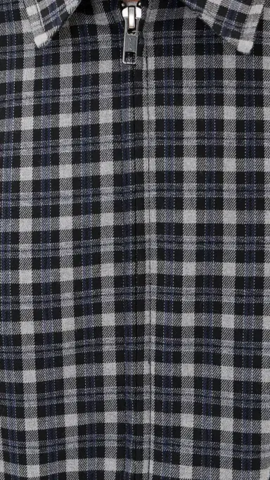 Good American The ightweight Bomber Charcoal Plaid | Thumbnail 6