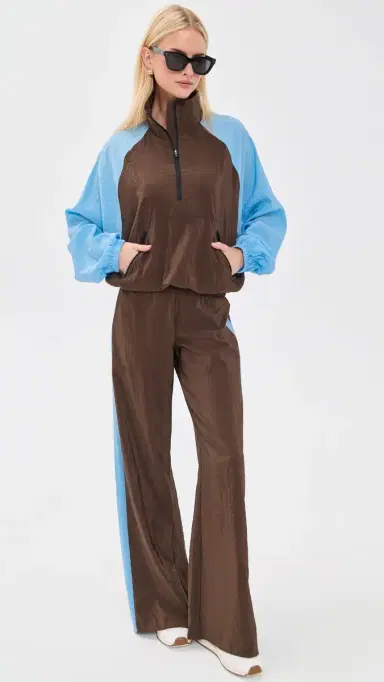 La Ligne Half Zip Windbreaker Chocolate/Cerulean | Thumbnail 5