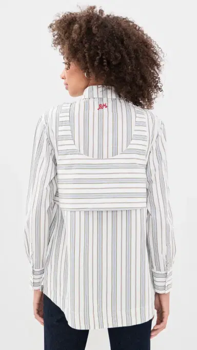 Damson Madder Valeria Double Layered Button Down Shirt Multi | Thumbnail 3 Damson Madder Valeria Double Layered Button Down Shirt Multi | Thumbnail 3