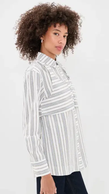 Damson Madder Valeria Double Layered Button Down Shirt Multi | Thumbnail 4 Damson Madder Valeria Double Layered Button Down Shirt Multi | Thumbnail 4