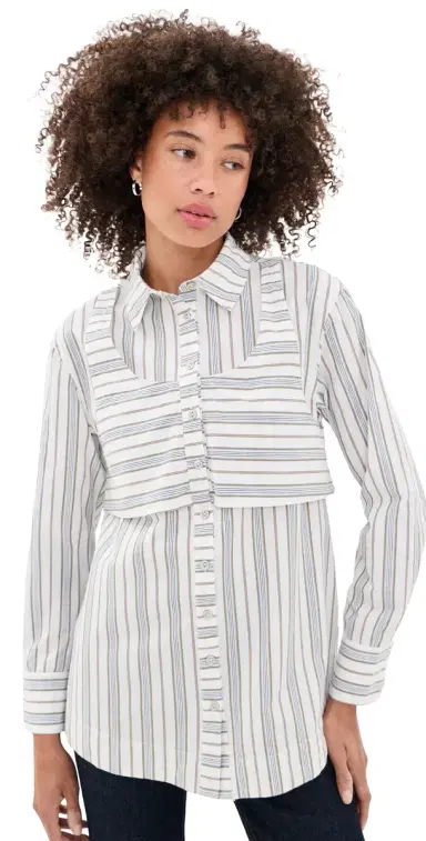 Damson Madder Valeria Double Layered Button Down Shirt Multi | Thumbnail 1 Damson Madder Valeria Double Layered Button Down Shirt Multi | Thumbnail 1