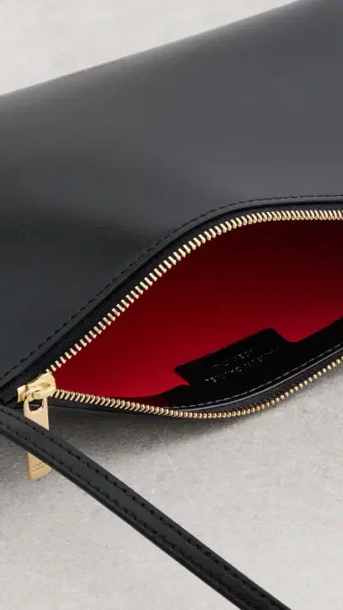 MANSUR GAVRIEL Gaia Shoulder Bag Black/Flamma | Thumbnail 6 MANSUR GAVRIEL Gaia Shoulder Bag Black/Flamma | Thumbnail 6