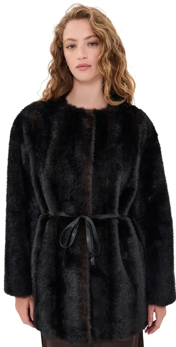 Velvet armont Faux Fur Jacket ahogany