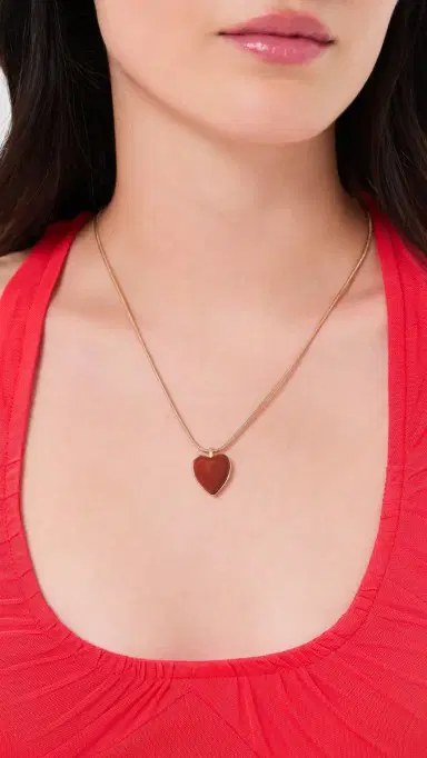 Jennifer Fisher Puffy Heart Adjustable Choker Necklace Red Jasper One Size | Thumbnail 3