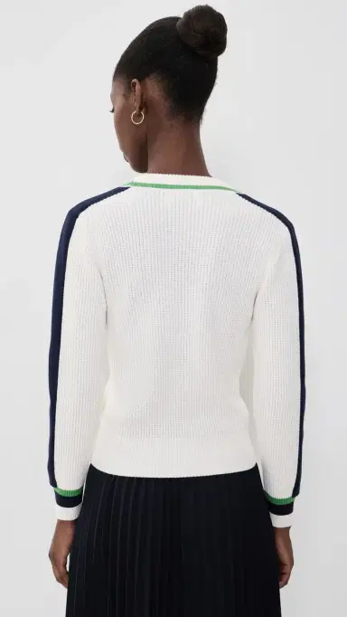 Lacoste Cardigan Sweater Flour/Navy/Billiard Green | Thumbnail 3 Lacoste Cardigan Sweater Flour/Navy/Billiard Green | Thumbnail 3