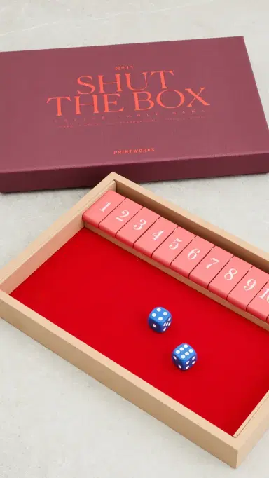 Printworks Shut The Box Game Dark Red One Size | Thumbnail 2